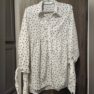 polka dot sheer top